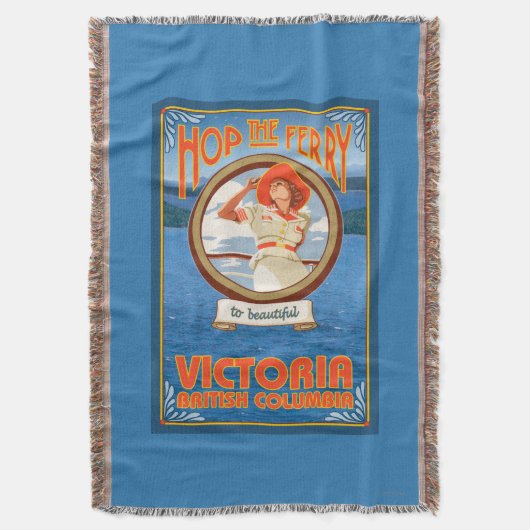 Vrouw Riding Ferry - Victoria, BC Canada Deken (Voorkant Verticaal)