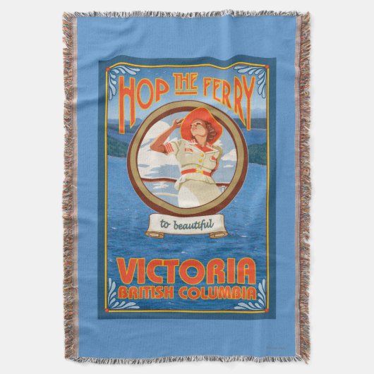 Vrouw Riding Ferry - Victoria, BC Canada Deken (Voorkant Verticaal)
