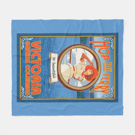 Vrouw Riding Ferry - Victoria, BC Canada Fleece Deken (Voorkant (Horizontaal))