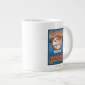 Vrouw Riding Ferry - Victoria, BC Canada Grote Koffiekop (Voorkant rechts)