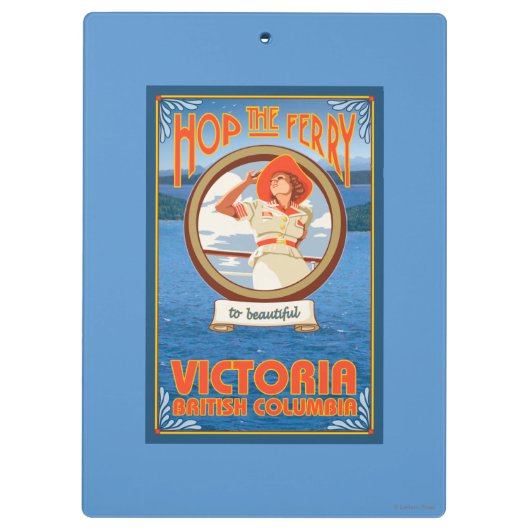 Vrouw Riding Ferry - Victoria, BC Canada Klembord (Achterkant)