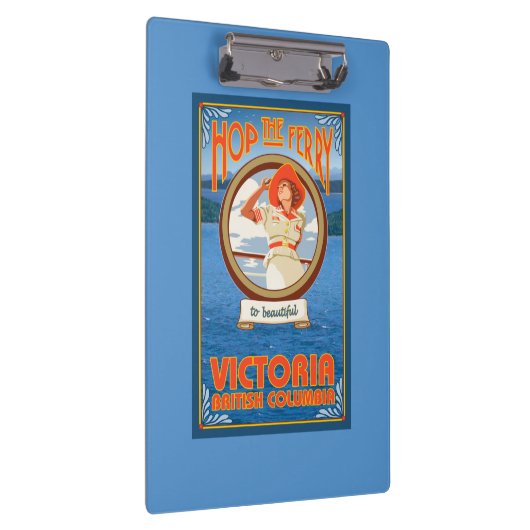 Vrouw Riding Ferry - Victoria, BC Canada Klembord (Rechts)