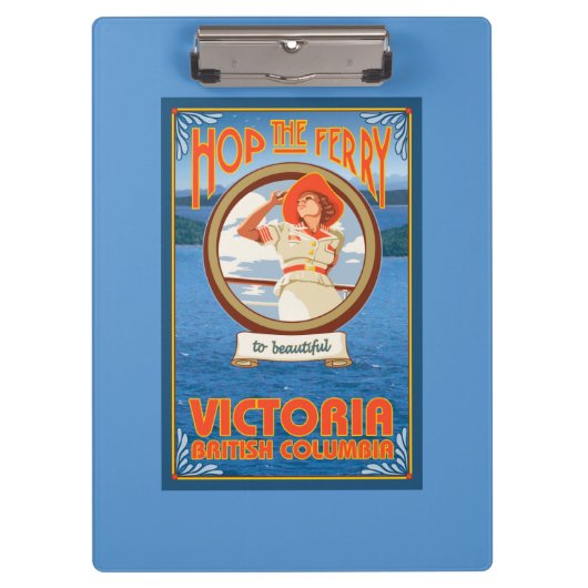 Vrouw Riding Ferry - Victoria, BC Canada Klembord (Voorkant)