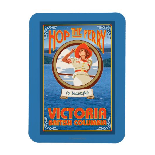 Vrouw Riding Ferry - Victoria, BC Canada Magneet (Verticaal)