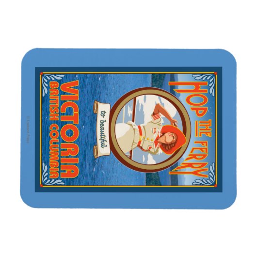 Vrouw Riding Ferry - Victoria, BC Canada Magneet (Horizontaal)