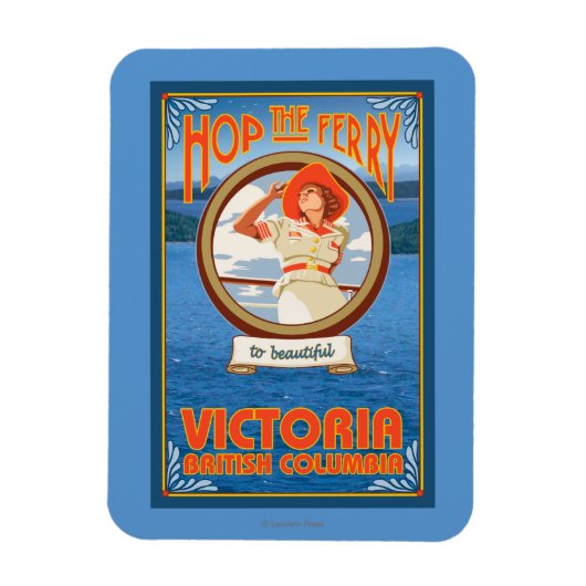 Vrouw Riding Ferry - Victoria, BC Canada Magneet (Verticaal)