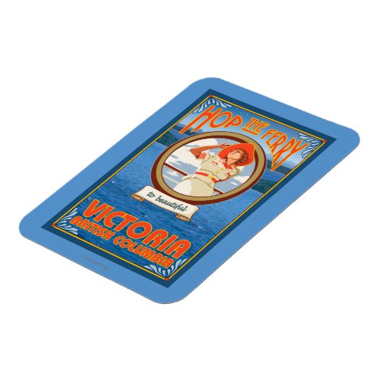 Vrouw Riding Ferry - Victoria, BC Canada Magneet (Linkerzijde)