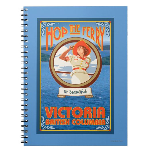 Vrouw Riding Ferry - Victoria, BC Canada Notitieboek (Voorkant)