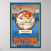 Vrouw Riding Ferry - Victoria, BC Canada Poster (Voorkant)