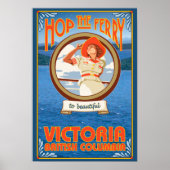 Vrouw Riding Ferry - Victoria, BC Canada Poster (Voorkant)