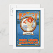 Vrouw Riding Ferry - Vrijdag Harbour, Washington Briefkaart (Voorkant / Achterkant)