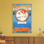 Vrouw Riding Ferry - Vrijdag Harbour, Washington Canvas Afdruk (Insitu (Woonkamer))