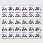 Vrouw Rijden Motorfiets Wrapping Papier (Vlak)