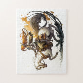 Vrouw rijpaard legpuzzel (Verticaal)