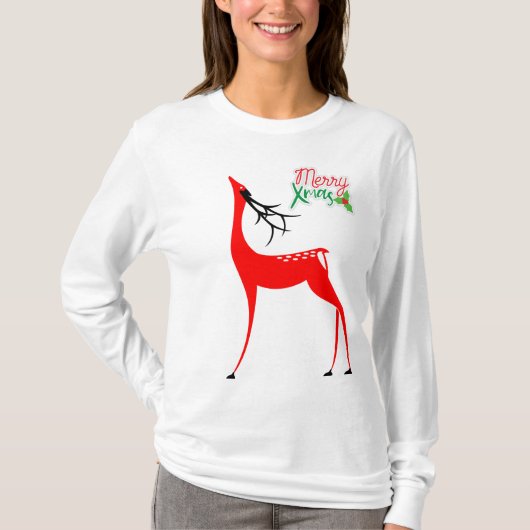 Vrouw Rindedarshirt van Merry Xmas T-shirt (Voorkant)