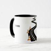 Vrouw Road Worker Traffic Mok (Voorkant links)