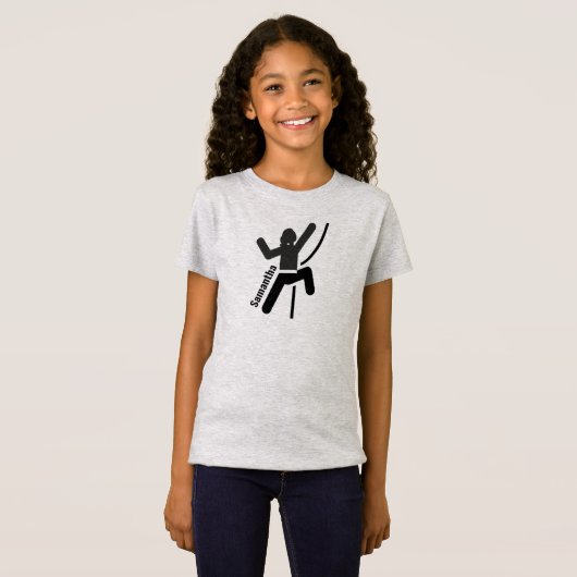Vrouw Rock Climber Design T-Shirt (Voorkant volledig)