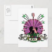 Vrouw Rock n Roll Briefkaart (Voorkant / Achterkant)