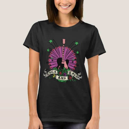 Vrouw Rock n Roll T-shirt (Voorkant)