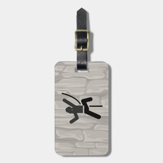 Vrouw rockklimdesign bagagelabel (Voorkant verticaal)