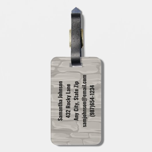 Vrouw rockklimdesign bagagelabel (Achterkant verticaal)