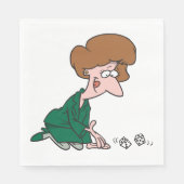 Vrouw Rolling dobbelstenen papier servetten (Voorkant)