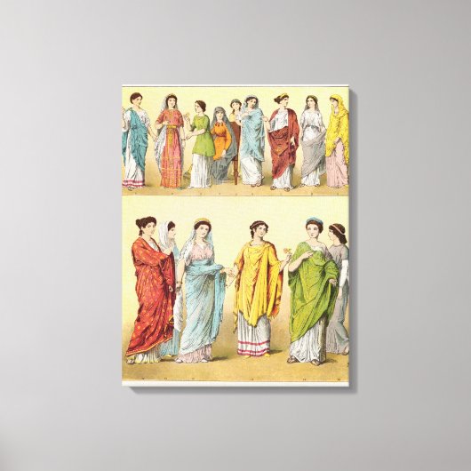 Vrouw Roman Dress Canvas Afdruk (Voorkant)