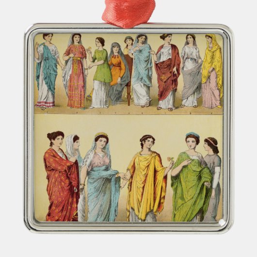 Vrouw Roman Dress Metalen Ornament (Voorkant)