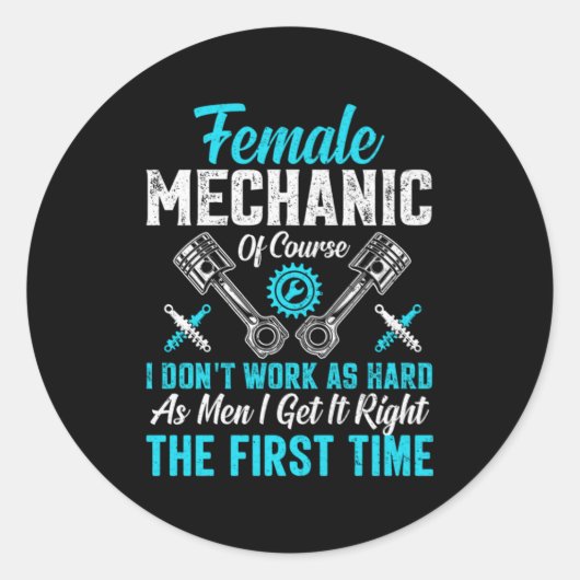 Vrouw Ronde Sticker (Voorkant)