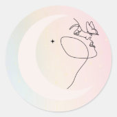 Vrouw Ronde Sticker (Voorkant)