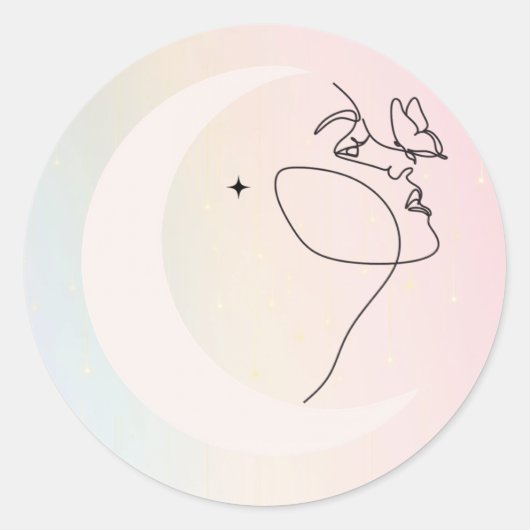 Vrouw Ronde Sticker (Voorkant)