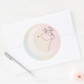 Vrouw Ronde Sticker (Envelop)