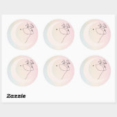 Vrouw Ronde Sticker (Vel)