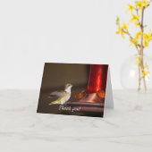 Vrouw Roodkeelvogel Hartelijk dank Kaart (Gele Bloem)