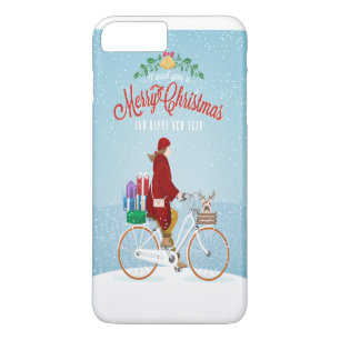 Vrouw: Roodrijdende fiets Kerst-kersttelefoon Case-Mate iPhone Case