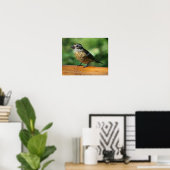Vrouw Roos-gebluste Grosbeak vogelafdruk Poster (Thuiskantoor)