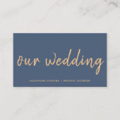 Vrouw roos goud moderne trouwwebsite typografie informatiekaartje (Voorkant)