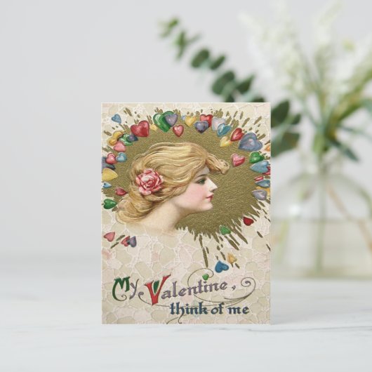 Vrouw Roos Hart Harten Paint Briefkaart (Staand voorkant)