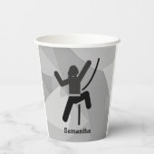 Vrouw-rotsklimmer Papieren Bekers (Achterkant)