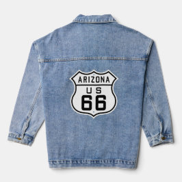 Vrouw Route 66 Highway Sign Denim Jacket