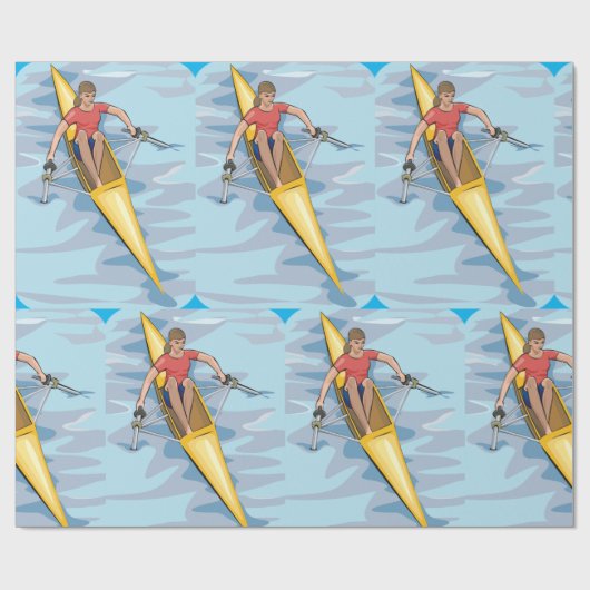 Vrouw Rower Cadeaupapier (Vlak)