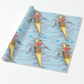 Vrouw Rower Cadeaupapier (Uitgerold)