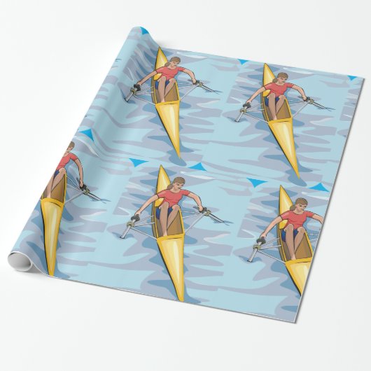 Vrouw Rower Cadeaupapier (Uitgerold)