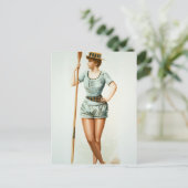  Vrouw Rower met oor Briefkaart (Staand voorkant)