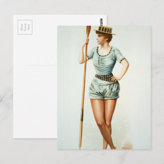  Vrouw Rower met oor Briefkaart (Voorkant / Achterkant)