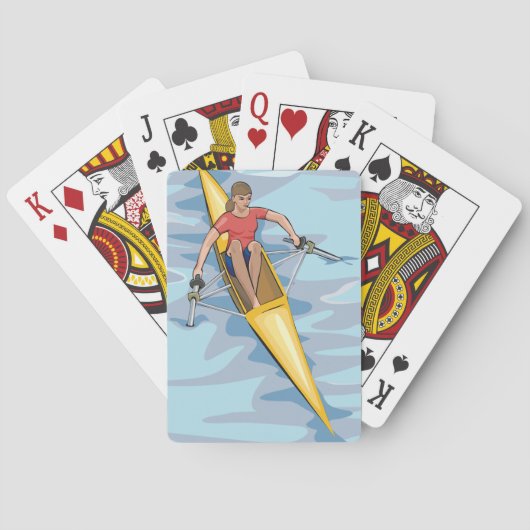 Vrouw Rower Pokerkaarten (Achterkant)