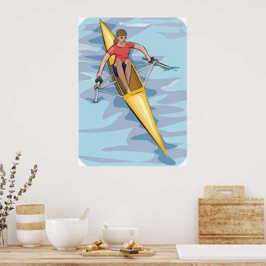 Vrouw Rower Poster (Keuken)