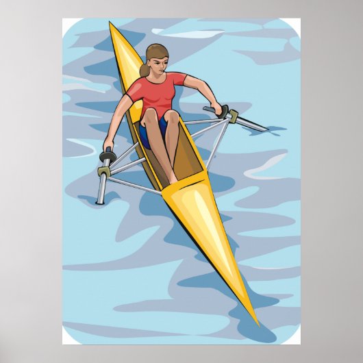 Vrouw Rower Poster (Voorkant)