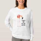 Vrouw Roze Flamingo met Attitude T-shirt (Voorkant)