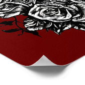 Vrouw Rozen Gothic Oorspronkelijke inkttekening Ku Poster (Hoek)